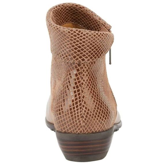 Walking Cradles Womens Emmy Warm Taupe Nappa Patent Snake Print Bootie 9 W - Picture 4 of 6